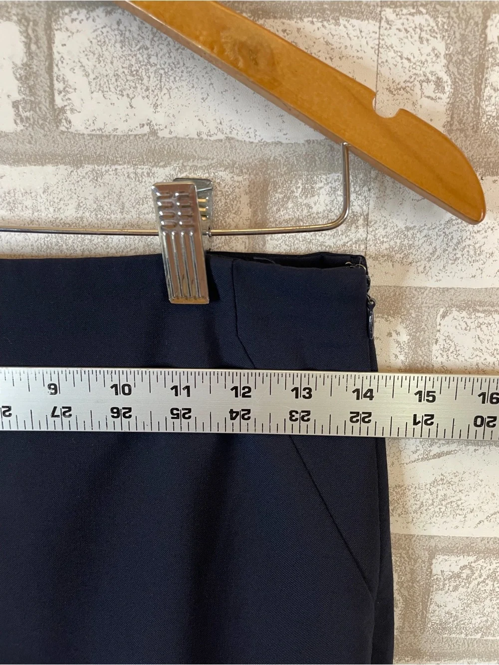 Ann Taylor Navy Blue Pencil Skirt Lined Side Zip Size 2